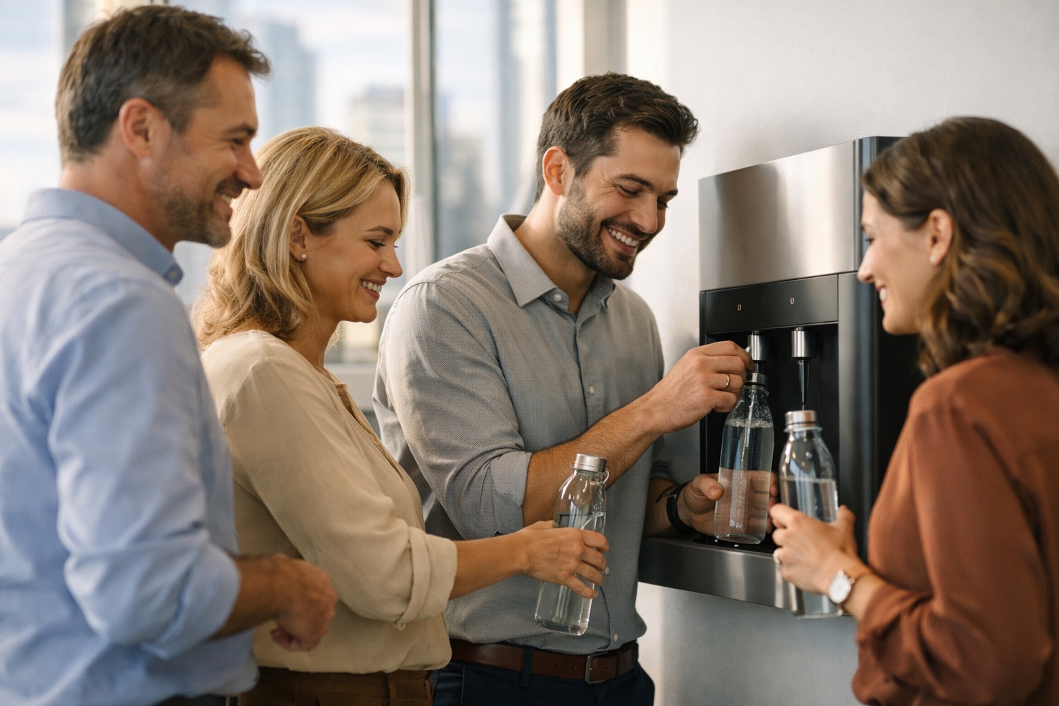 Reunión de trabajo y agua fresca